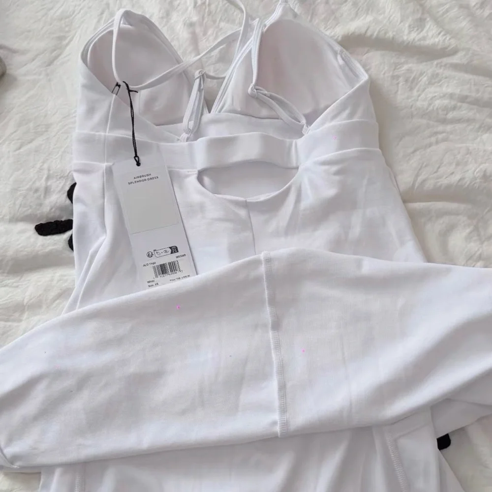 ALO Yoga White Strappy Slip Chemise